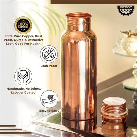 Anand Crafts Copper Water Bottle 1 Ltr for Drinking