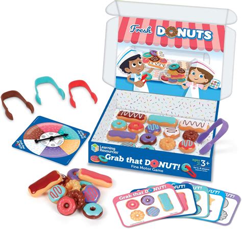 Learning Resources Grab That Donut!, 39 Pieces, Ages 3+,Fine Motor Game ...