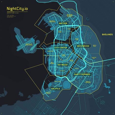 Cyberpunk 2077 world map cp77 night city – Artofit