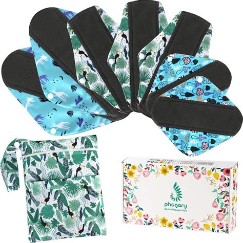 Amazon.com: 10 Pcs Reusable Menstrual Pad Set Including 1Pc Mini Wet ...