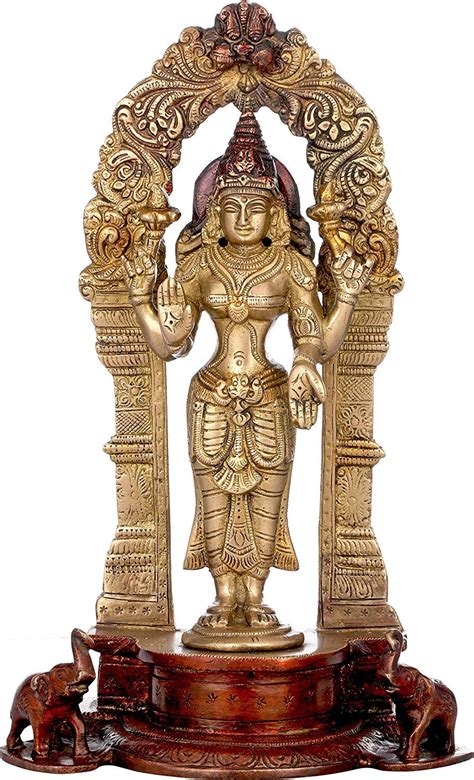 Buy Aone India Standing Goddess Lakshmi with Prabhavali - Brass Statue ...