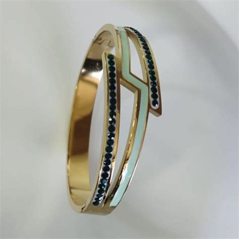 Stainless Steel Gold Plated Thunder Shaped Kada – Tarohi Jewels ...