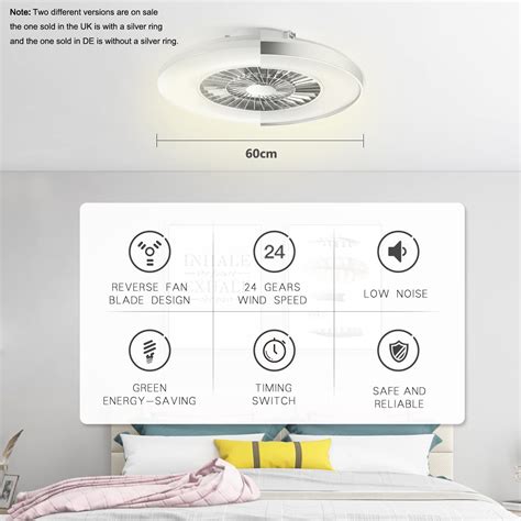 Buy BKZO LED Ceiling Light with Fan, Ceiling Fan Lights 24 Levels Wind ...