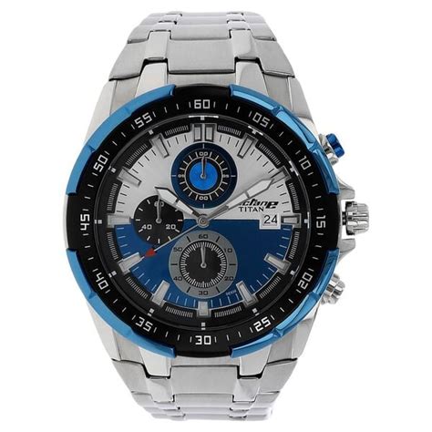 Buy Online Titan Octane Quartz Chronograph Blue Dial Stainless Steel ...