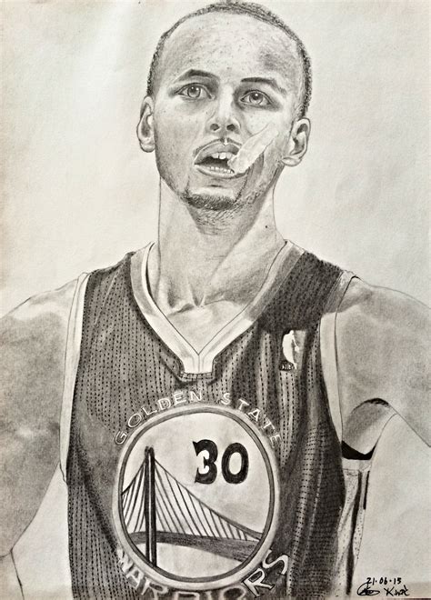 Stephen Curry Drawing Black And White