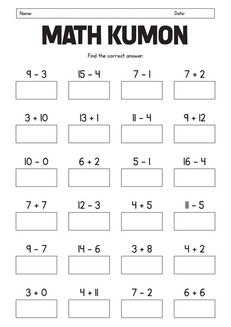 Kumon Math Level A Worksheets - Math Worksheets Printable