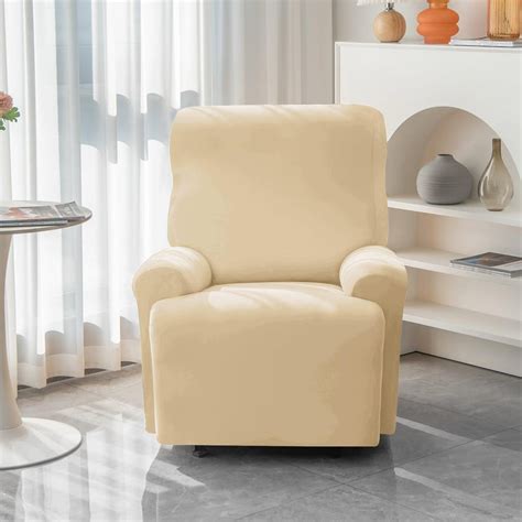 Beige Colour Elastic Recliner Sofa Covers | 1, 2 & 3 Seater Recliners ...