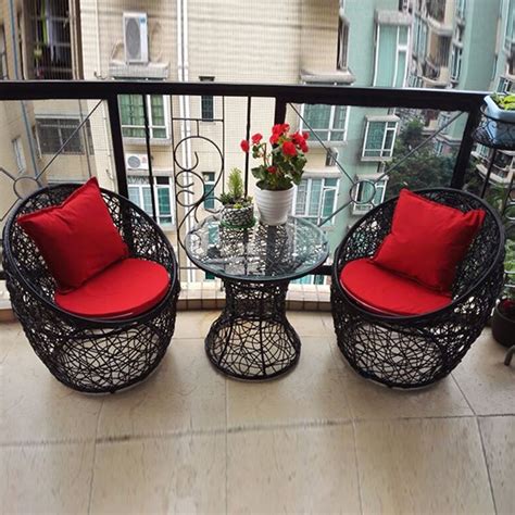 户外藤椅三件套创意阳台桌椅休闲庭院藤椅单人小茶几藤椅沙发组合-淘宝网