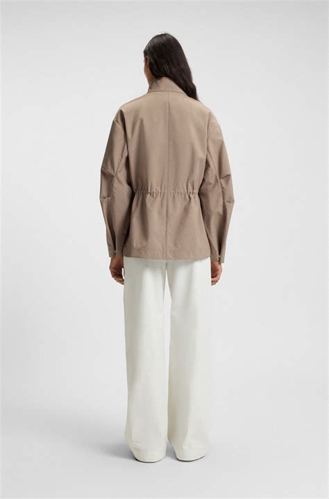 BOSS - Water-repellent jacket with gathered waist - Light Brown