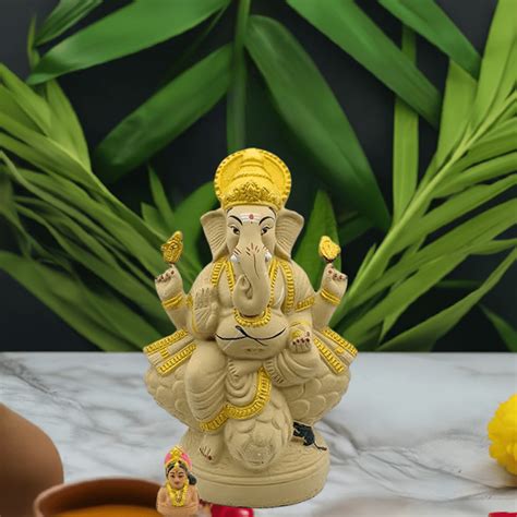 Eco Friendly Ganesh Murti with Gauri Maa- 1 Feet – PujaNpujari