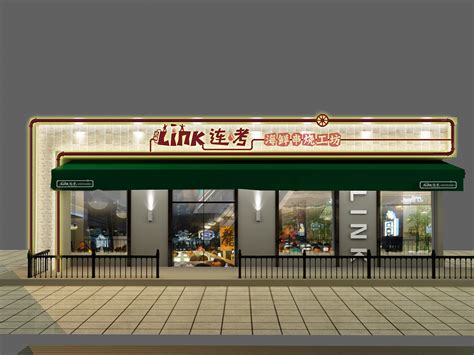 【餐厅门头3D模型】_新中式黄餐厅门头3d模型下载_ID546611_免费3Dmax模型库 - 青模3d模型网