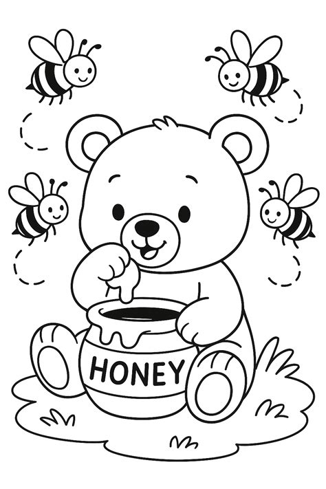 Cute Little Teddy Bear Enjoying Honey with Bees in 2025 | Disney ...