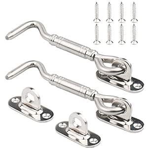 Stainless Steel Cabin Hook, Tiberham Heavy Duty Eye Latch Lock, Swivel ...