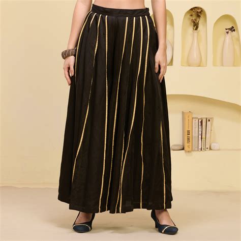 Black and Golden Pleated Palazzo – First Resort by Ramola Bachchan