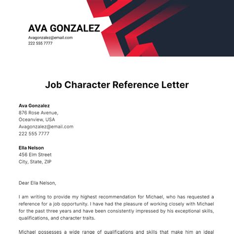 Image result for Sample Character Reference Letters Examples