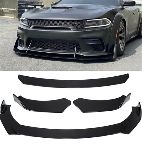 3PC- Front Bumper Lip Spoiler Car Universal Adjustable Spoiler Splitter ...