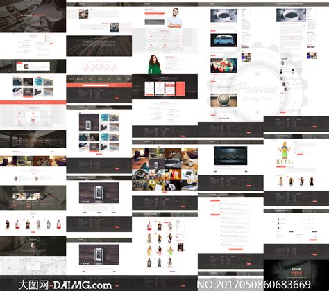 含线上购物系统的网站页面设计模板_大图网图片素材