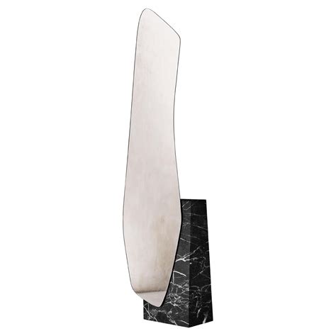 Contemporary Floor Mirror 'Lake 5' by Noom, Madrone Wood Base For Sale ...