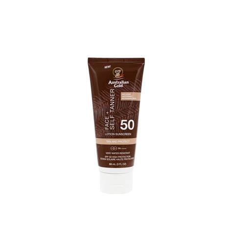 Buy Australian Gold Face + Self Tanner Lotion Sunscreen SPF50 88ml · Greece