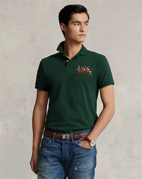 Custom Slim Fit Triple-Pony Polo Shirt for Men | Ralph Lauren® IN
