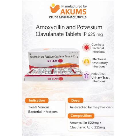 Amoxicillin and Potassium Clavulanate Tablets | MT CLAV Manufacturer ...