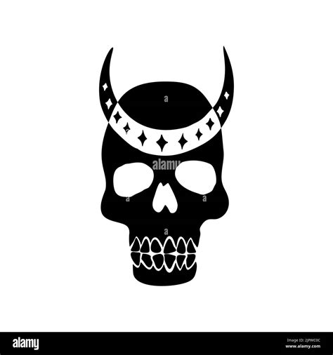 Black silhouette of skull with crescent moon Stock Vector Image & Art - Alamy