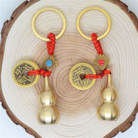 OPG Feng Shui Luck Keychain Set with Brass Calabash Wu India | Ubuy