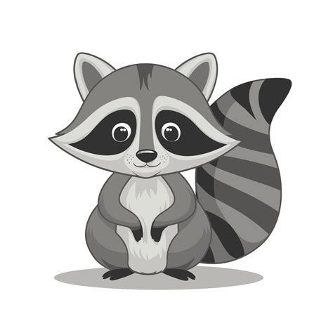 Cute Baby Raccoons Cartoon Illustration Design Isolated on White ...