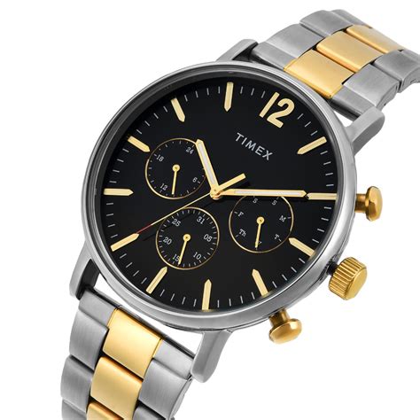 Timex Men's Black Round Multifunctional Dial Quartz Watch