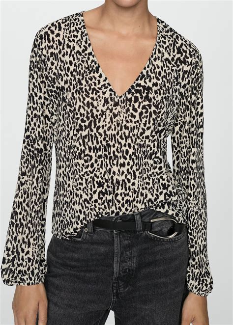 Animal-print blouse - Women | MANGO USA