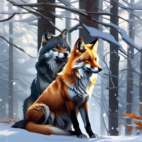 Fox and Wolf by Serg2007 on DeviantArt