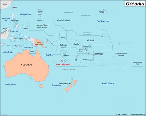 New Caledonia Location On The Oceania Map - Ontheworldmap.com