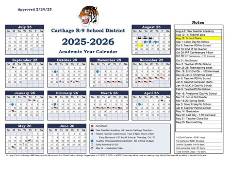 Carthage R-9 School District Calendar 25-26 Revised [PDF] - EduCounty