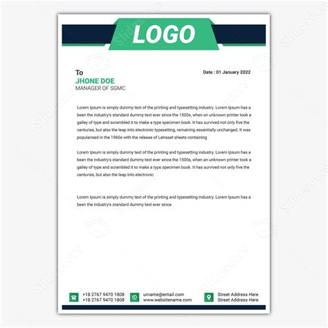 Contract Letterhead Official Corporate Company Modern Beautiful ...