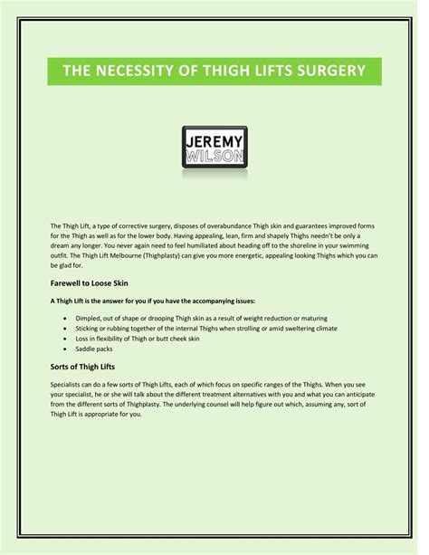 PPT - The Necessity of Thigh Lifts Surgery PowerPoint Presentation, free download - ID:7692251