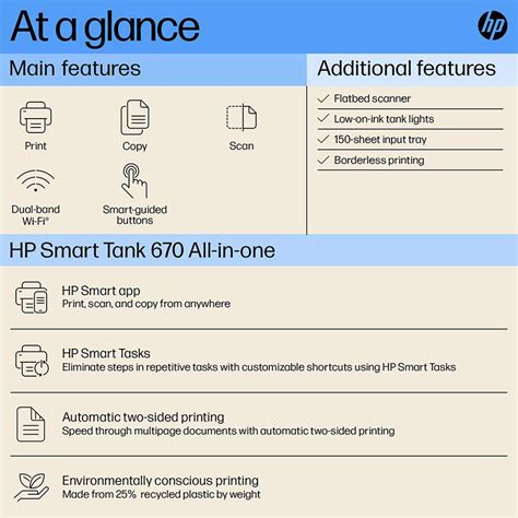 HP Smart Tank 670 All-in-One Multi-function WiFi Color Ink Tank Printer ...