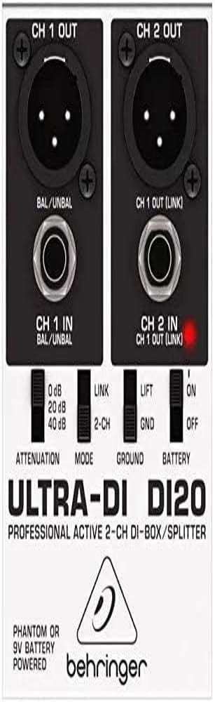 Behringer ULTRA-DI DI20 Professional Active 2-Channel DI-Box/Splitter ...