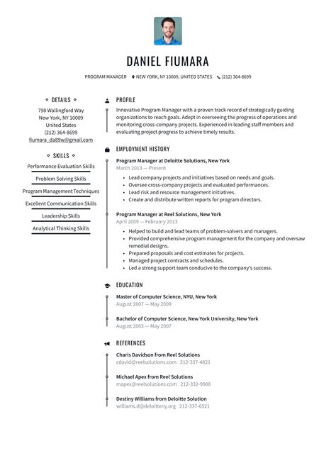 Image result for Program Manager Resume Examples