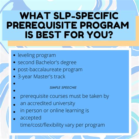 WHAT SLP-SPECIFIC PREREQUISITE PROGRAM IS BEST FOR YOU? - SIMPLE SPEECHIE