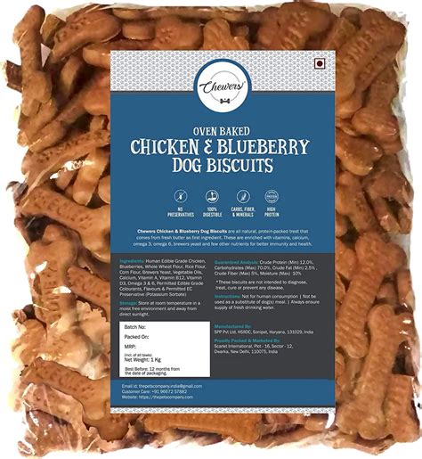 Buy Chewers Oven Baked Real Chicken & Blueberry Dog Biscuits, Chicken ...