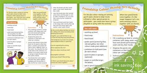 Friendship Art Activity | Colour Mixing for Kids