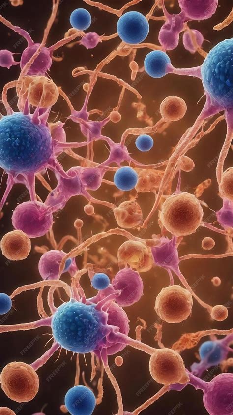 Premium AI Image | Digital illustration of multiplying bacterial cells