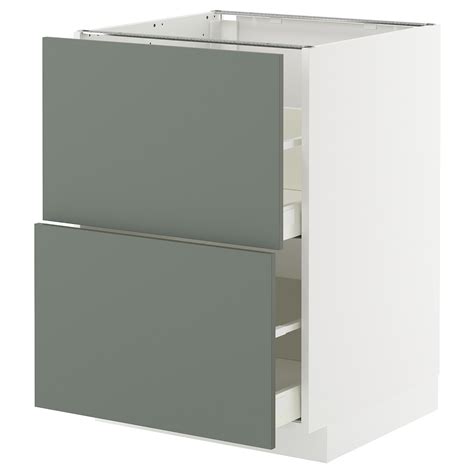 METOD / MAXIMERA base cb 2 fronts/2 high drawers, white/Nickebo matt ...