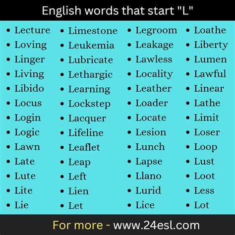 List of "Le" words in English - 24esl.com