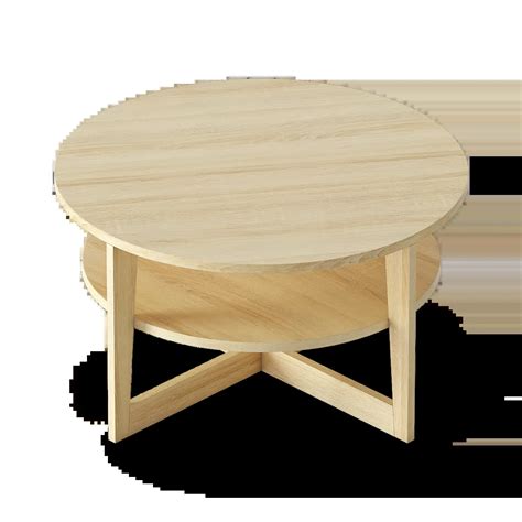 Light Round Wooden Coffee Table