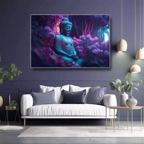 Buy Gautam Buddha Canvas Wall Painting Online - Punam Metalcrafts