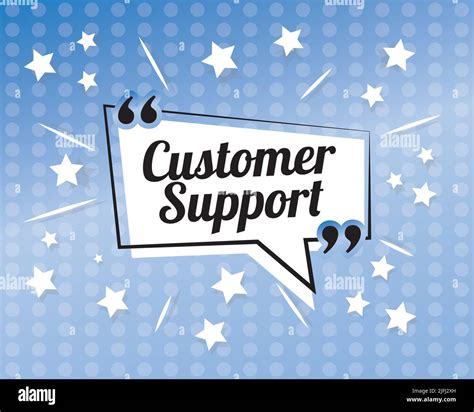Customer support, pop art design in blue background with stars illustrations Stock Vector Image ...