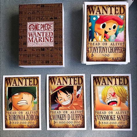 Buy One Piece Wanted Posters Postcards Boxed, Luffy Chopper Zoro Nami ...