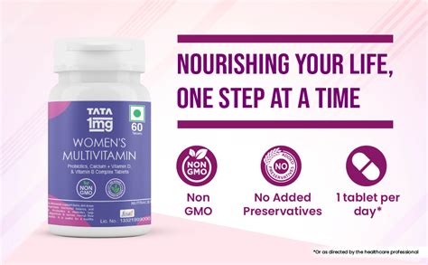 Tata 1mg Women's Multivitamin Veg Tablet with Zinc, Vitamin C, Calcium ...
