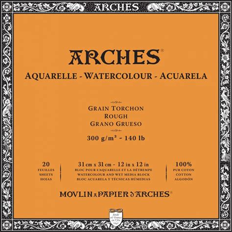 Arches Watercolour 300 GSM Rough Natural White 31 x 31 cm Paper Blocks ...